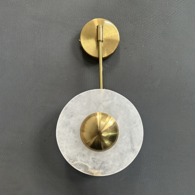 Interior Design Remote - Chinese ontwerper ronde natuurmarmeren LED-wandlampen moderne