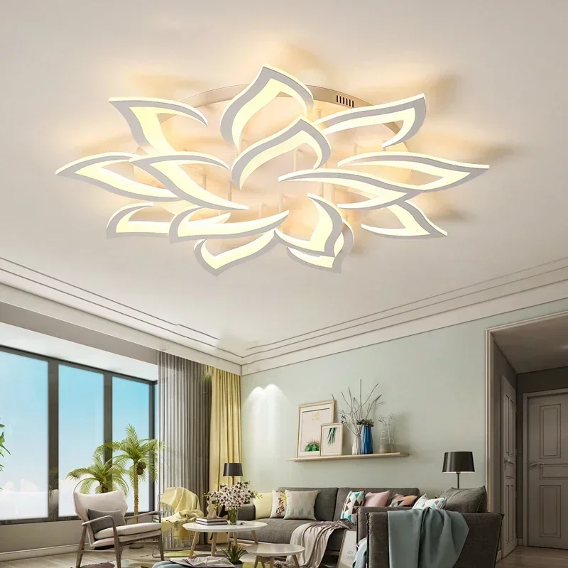 Interior Design Remote - Designer LED-bloemblaadjeskroonluchter Woonkamer Slaapkamer Keuken Moderne