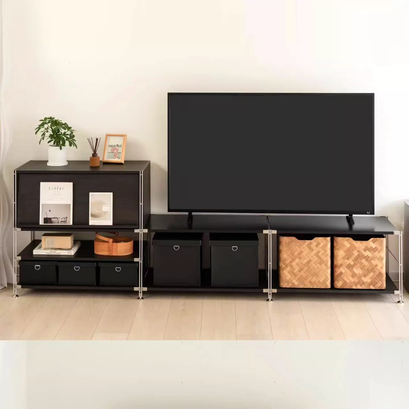 Interior Design Tv Room - Luxe opbergkast tv-interieur zwarte banken tv-kast