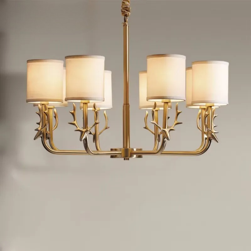 Interior Design Hall - Koperen kroonluchter voor woonkamer slaapkamer studeerkamer