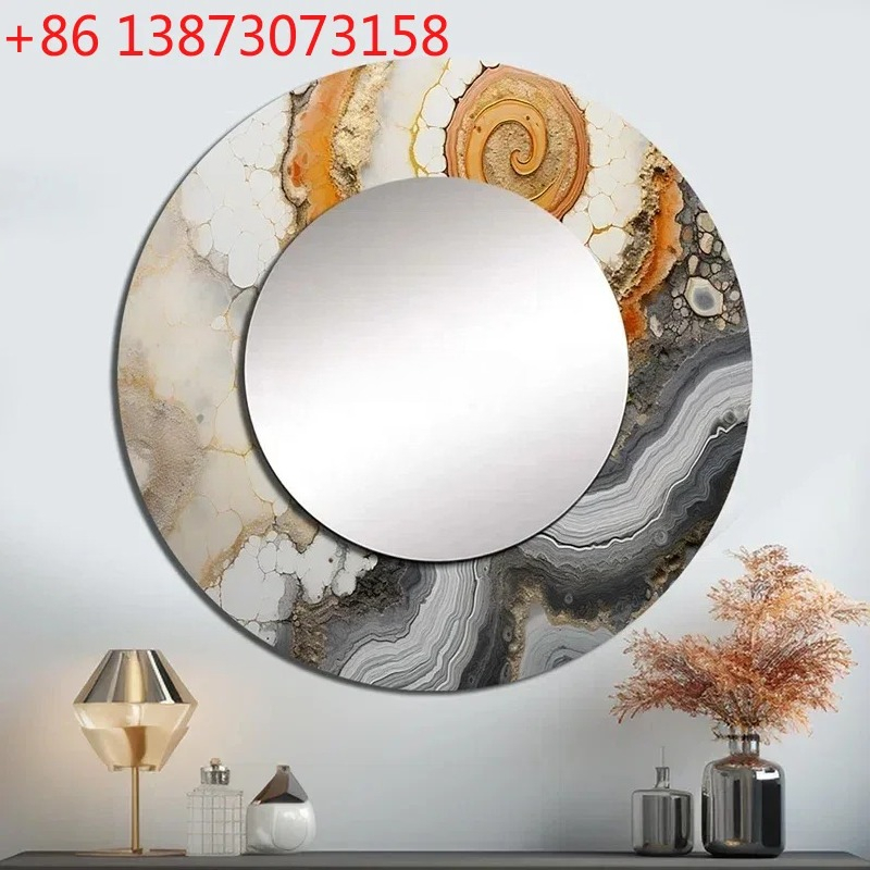 Rattan Mirror Round - Ronde spiegel gepersonaliseerde emmer ovale wanddecoratie