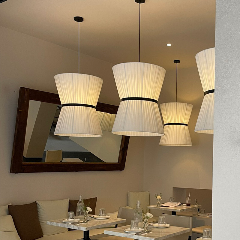 Interior Design Hall - Moderne ontwerper minimalistische stoffen LED-hanglamp restaurant