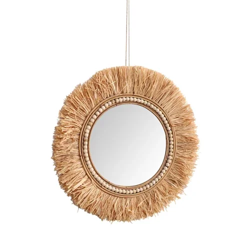 Rattan Mirror Round - Rotan decoratieve spiegels voor badkamer Handgemaakte