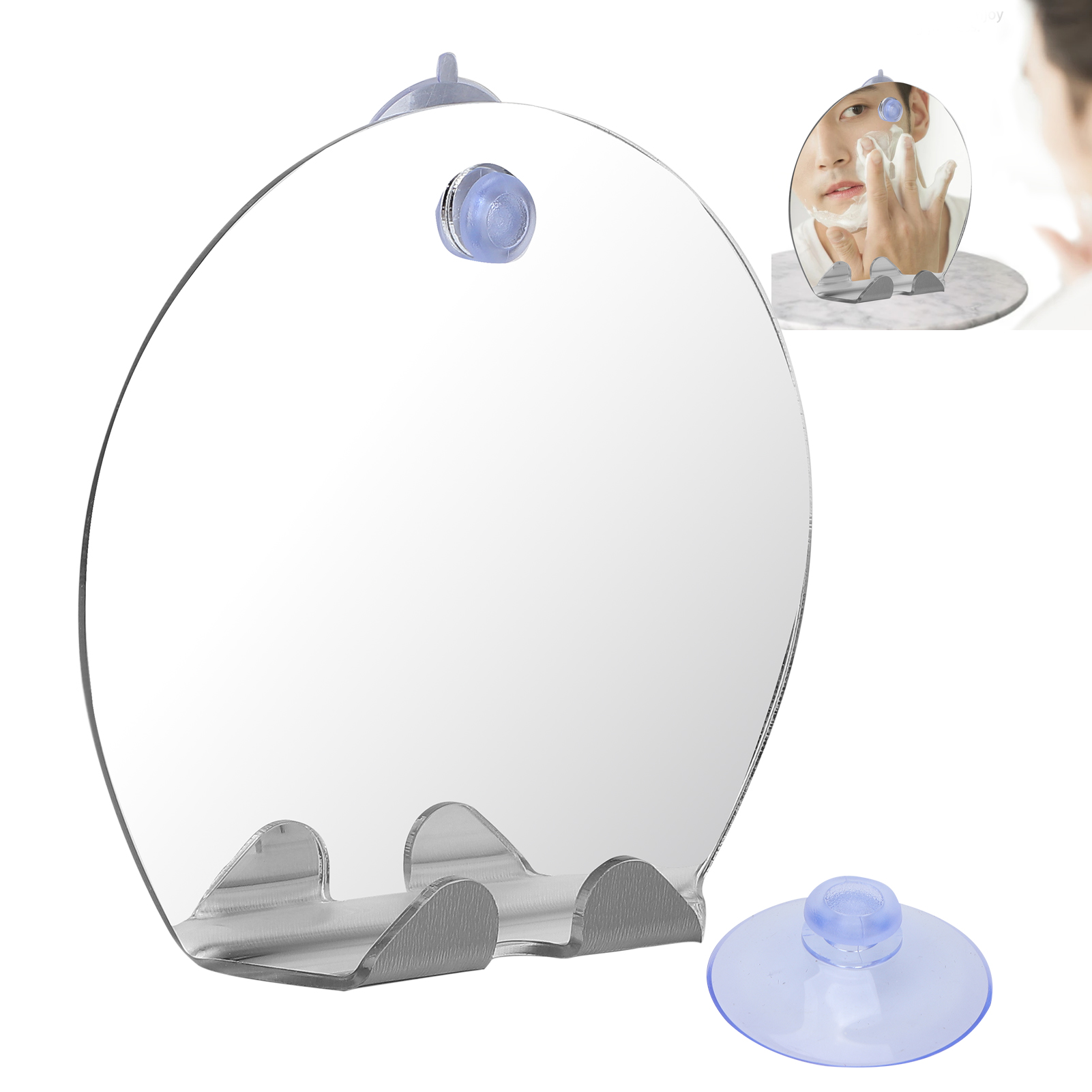Rattan Mirror Round - Fogless badkamer scheerspiegel Fogless douchespiegel ronde