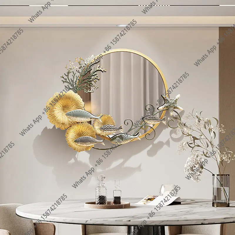 Rattan Mirror Round - Premium achtergrond decoratieve spiegel log slaapkamer