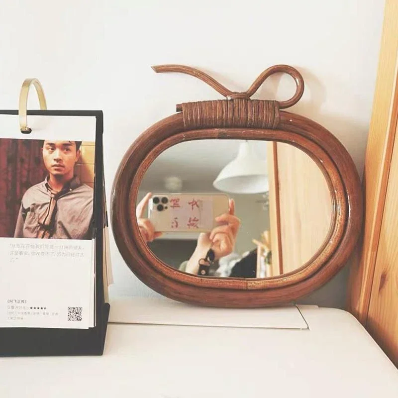 Natuurlijke rotan ronde make-u - Rattan Mirror Round recensie en prijs