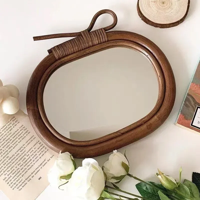 Natuurlijke rotan ronde make-u - Rattan Mirror Round recensie en prijs