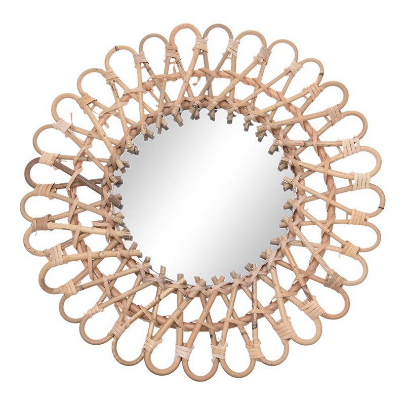 40Cm Nordic Rieten Wandspiegel - Rattan Mirror Round recensie en prijs