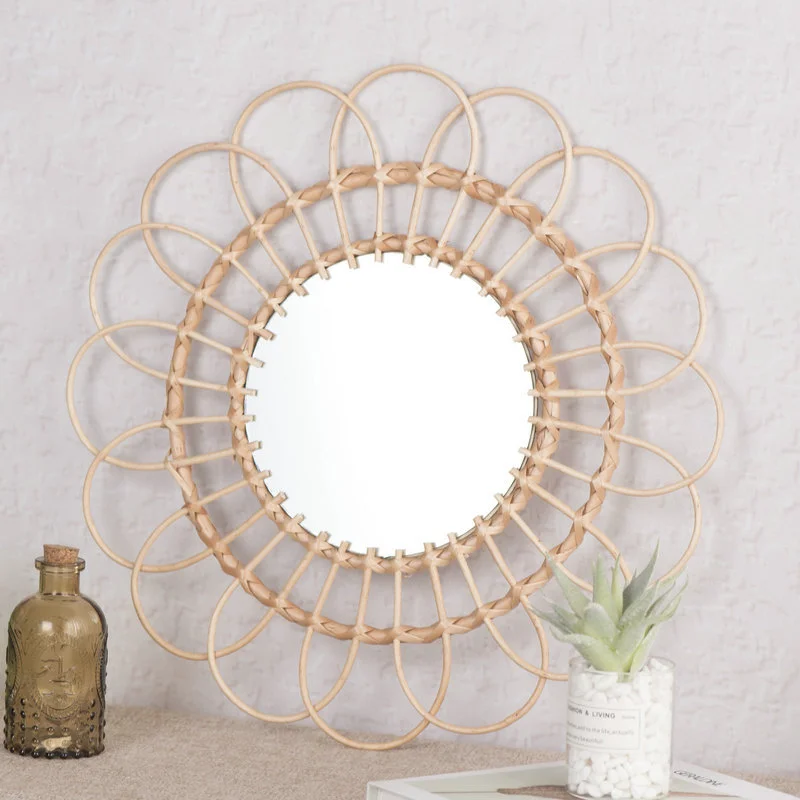 Hangende spiegel rotan zonnebl - Rattan Mirror Round recensie en prijs