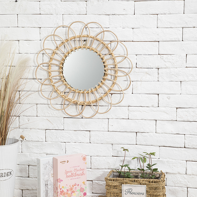 Hangende spiegel rotan zonnebl - Rattan Mirror Round recensie en prijs