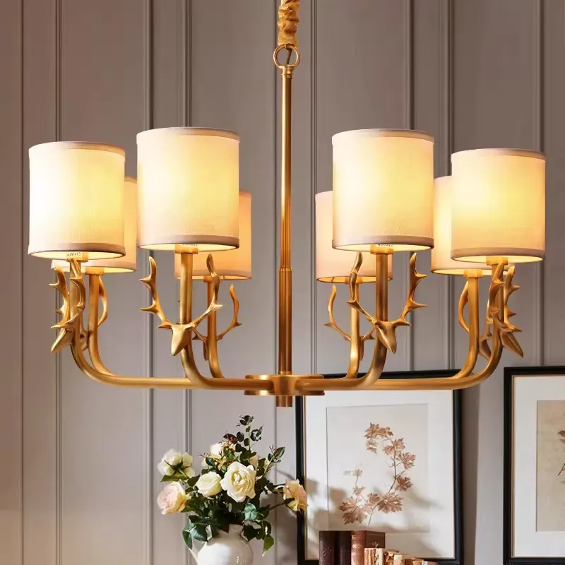 Koperen kroonluchter voor woon - Interior Design Hall recensie en prijs