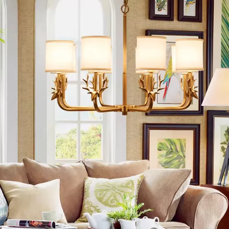 Koperen kroonluchter voor woon - Interior Design Hall recensie en prijs