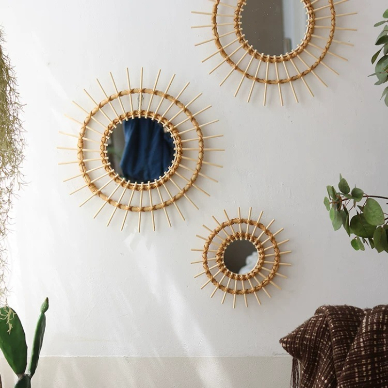 Creatieve rotan ronde decorati - Rattan Mirror Round recensie en prijs