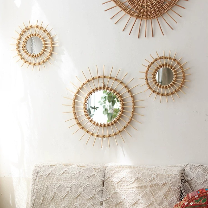 Creatieve rotan ronde decorati - Rattan Mirror Round recensie en prijs