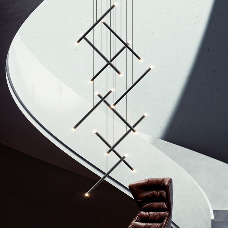 Moderne Kroonluchter Led Trap  - Interior Design Hall recensie en prijs