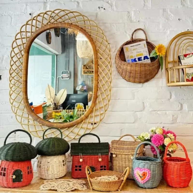 Moderne ronde rotan wandspiege - Rattan Mirror Round recensie en prijs
